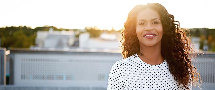 A smiling woman